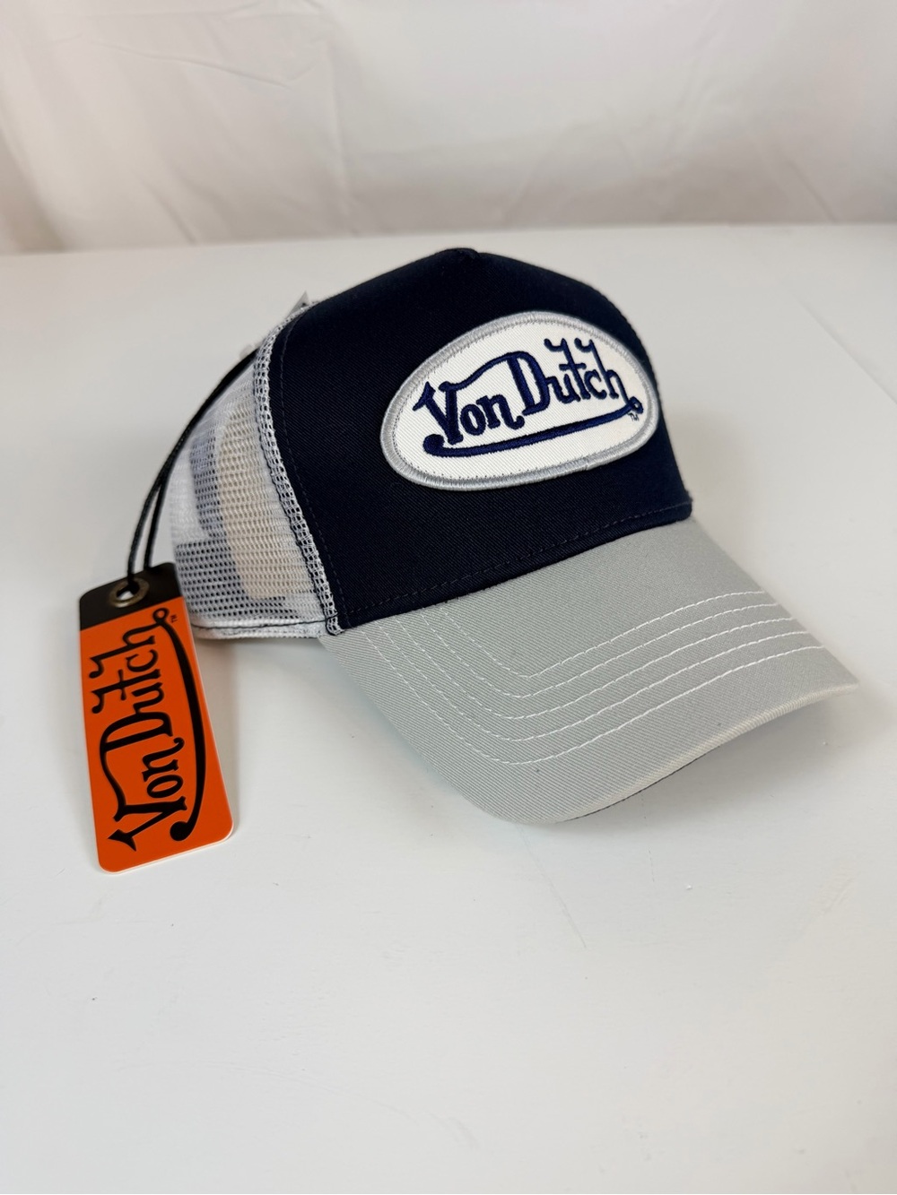 Von Dutch Navy and Gray Trucker Hat NWT